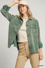 Hunter Green Stone Wash Collared Shirt