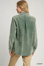 Hunter Green Stone Wash Collared Shirt