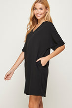 Black V-Neck Slouchy Dress