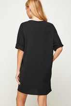 Black V-Neck Slouchy Dress