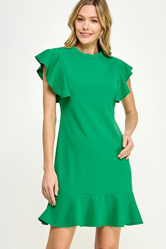 Kelly Green Ruffle Dress