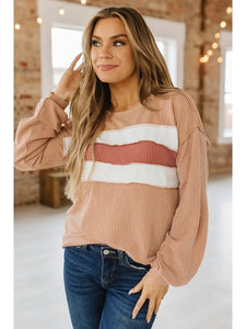 Beige Patchwork Cord Tunic