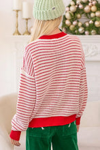 Red Waffle Stripe Sweater