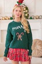 Green Merry Embroidered Sweater