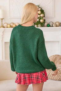 Hunter Green Plaid Bow Sweater