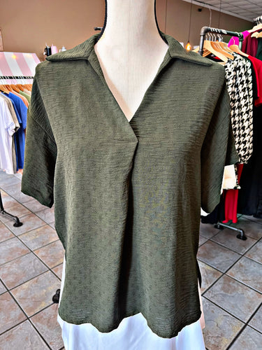 Olive Textured Shirt