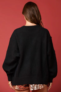Black Christmas Lights Sweater