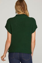 Green Sleeveless Mock Neck Sweater
