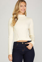 Ivory Mock Neck Crop Sweater