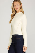 Ivory Mock Neck Crop Sweater