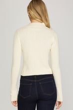 Ivory Mock Neck Crop Sweater