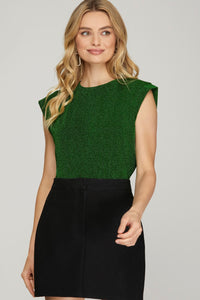 Green Metallic Top
