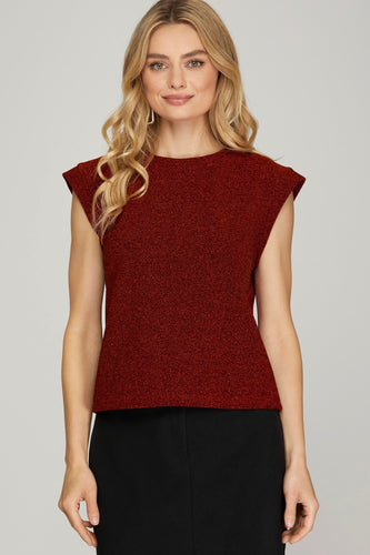 Red Metallic Top