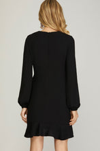 Black Asymmetrical Ruffle Dress