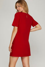 Red Bow Detail Knit Dress