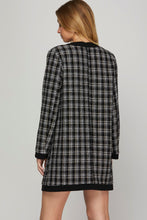 Black Long Sleeve Tweed Dress