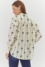 Ivory Bow Print Long Sleeve Top