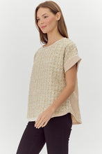 Ivory Tweed Sequin Top