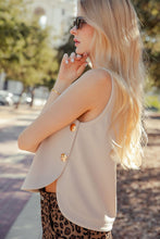 Taupe Side Button Top