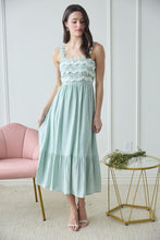 Mint Scallop Trim Midi Dress