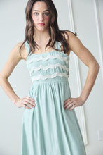 Mint Scallop Trim Midi Dress