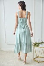 Mint Scallop Trim Midi Dress