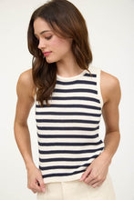 Navy Stripe Crop Tank Sweater