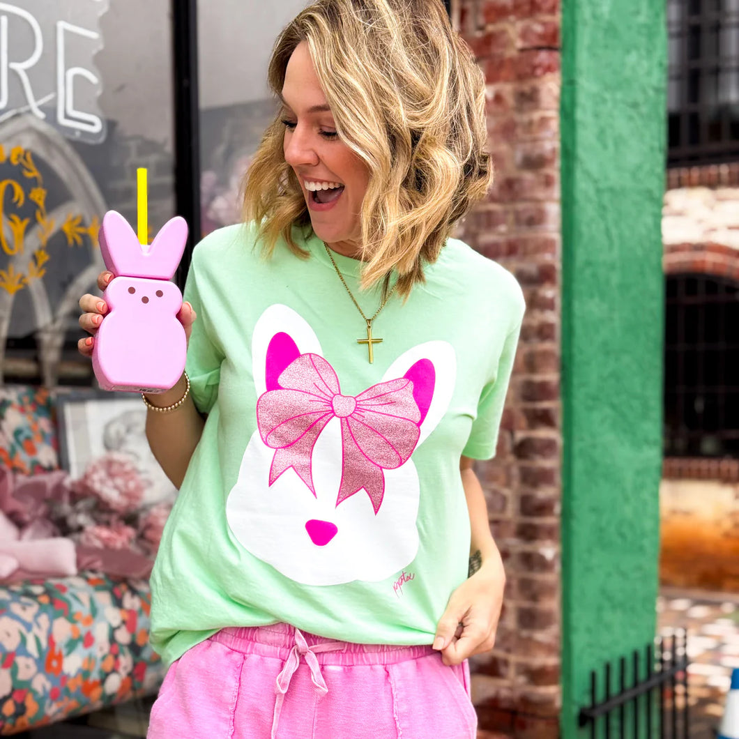 Bunny Glitter Bow Tee