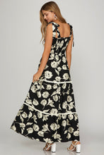 Black Floral Tie Dress