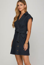 Dark Denim Surplice Dress