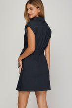 Dark Denim Surplice Dress