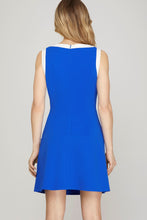 Royal Blue Contrast Detail Dress