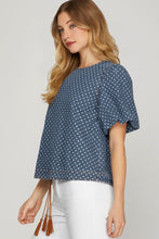Denim Polka Dot Top