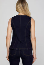 Dark Denim Blazer Vest
