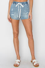 Risen Light Wash Denim Jogger Shorts
