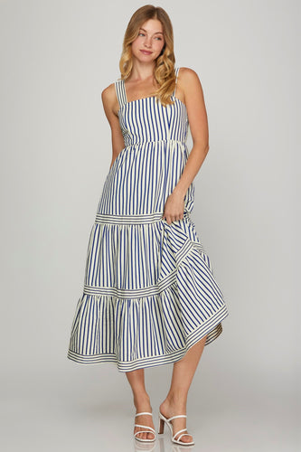 Navy Stripe Maxi Dress