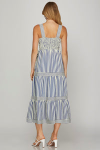 Navy Stripe Maxi Dress