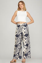 Navy Floral Print Pants