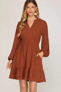 Cinnamon Elastic Waist Dress