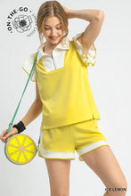 Yellow Colorblock Athletic Shorts