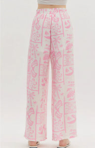 Pink Resort Pattern Pants