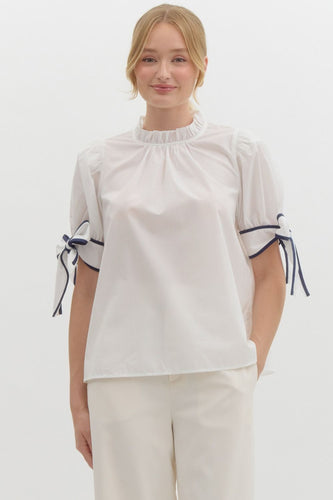 Ivory Bow Sleeve Top