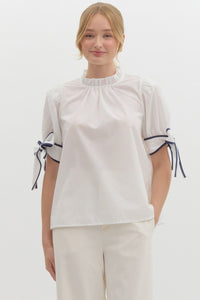 Ivory Bow Sleeve Top