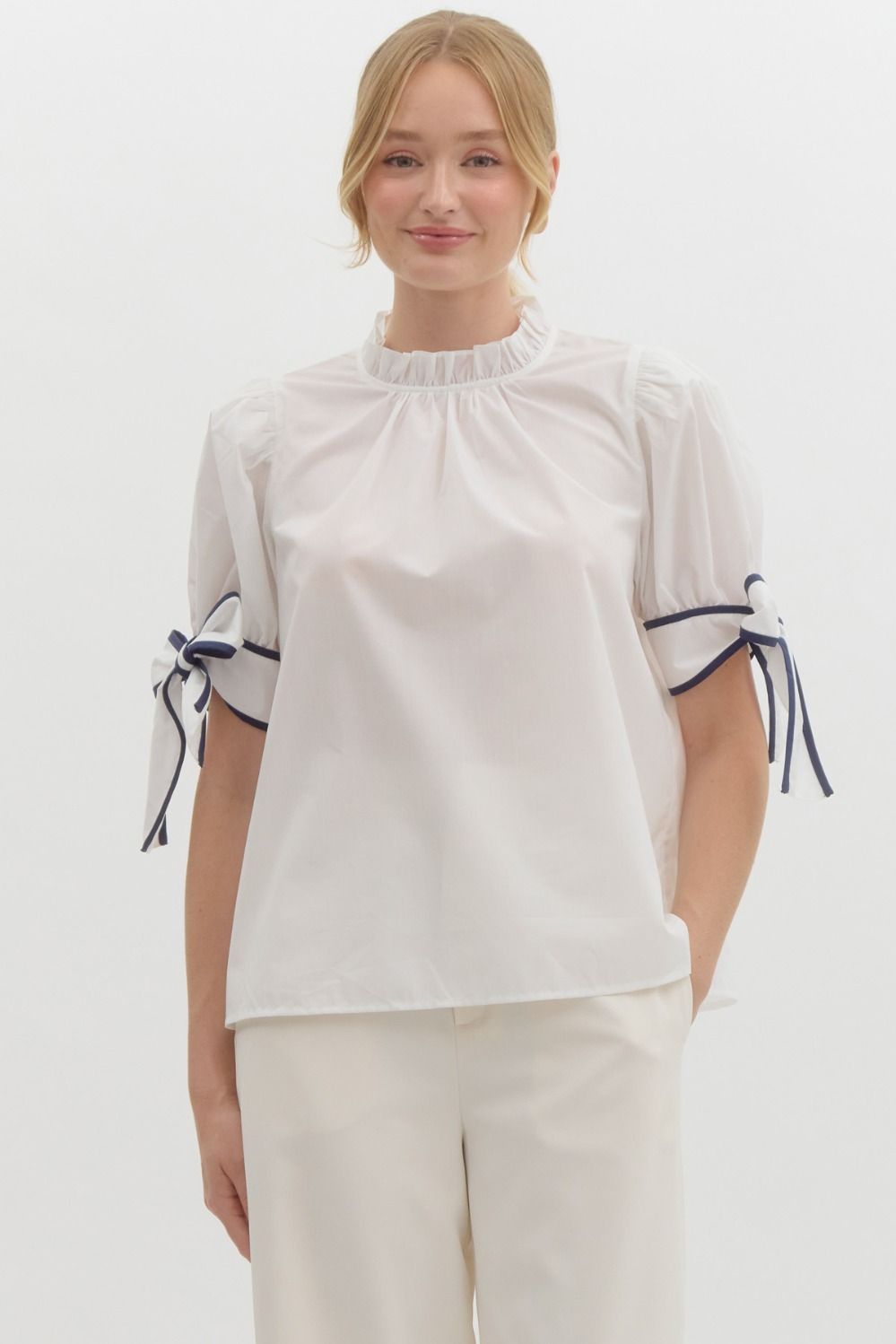 Ivory Bow Sleeve Top