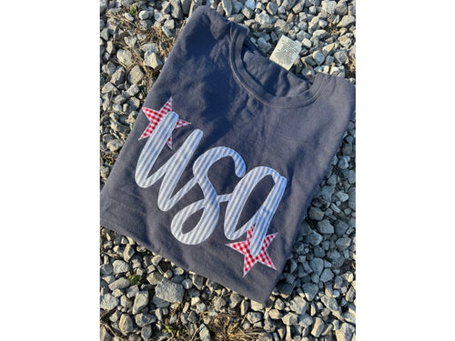 Denim Patriotic USA Tee