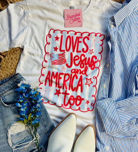 Loves Jesus & America Graphic Tee
