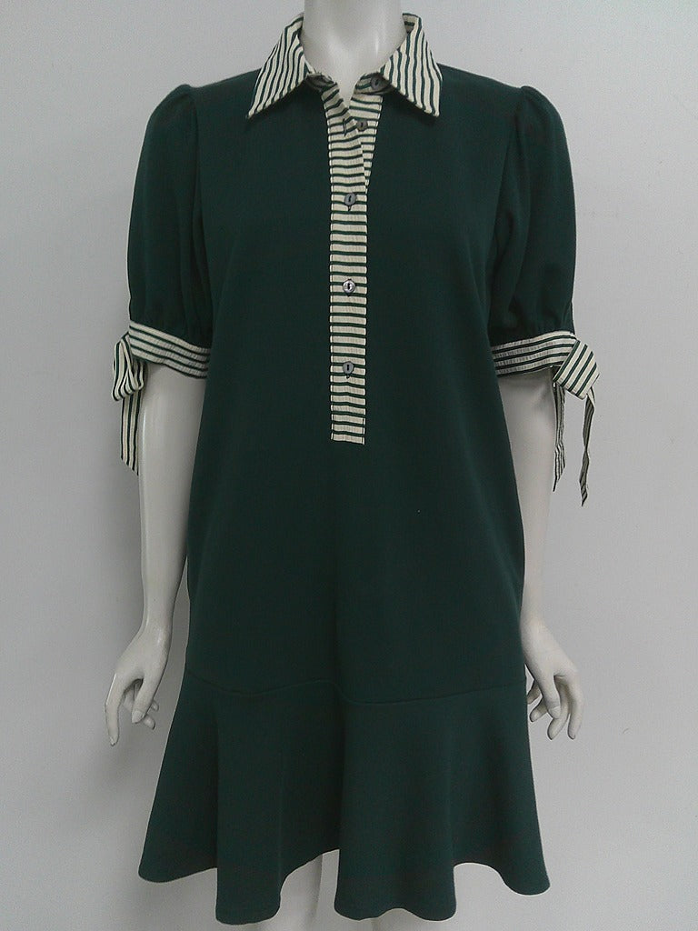 Green Tied Sleeve Dress