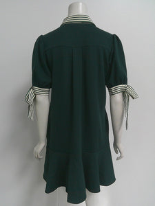 Green Tied Sleeve Dress