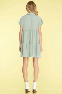 Sage Button Down Dress