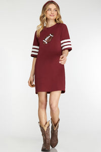 Maroon Sequin Football Dress